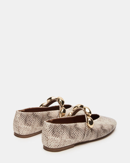 POPPIN Natural Snake Mary Jane Ballet Women's Flat Steve Madden NATURAL SNAKE