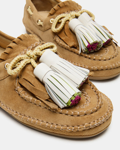 ABNER Chestnut Suede Flat Boat Women's Loafer Steve Madden CHESTNUT SUEDE