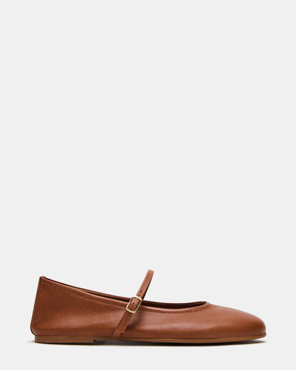 BESETTE Tan Leather Mary Jane Ballet Women's Flat Steve Madden TAN LEATHER