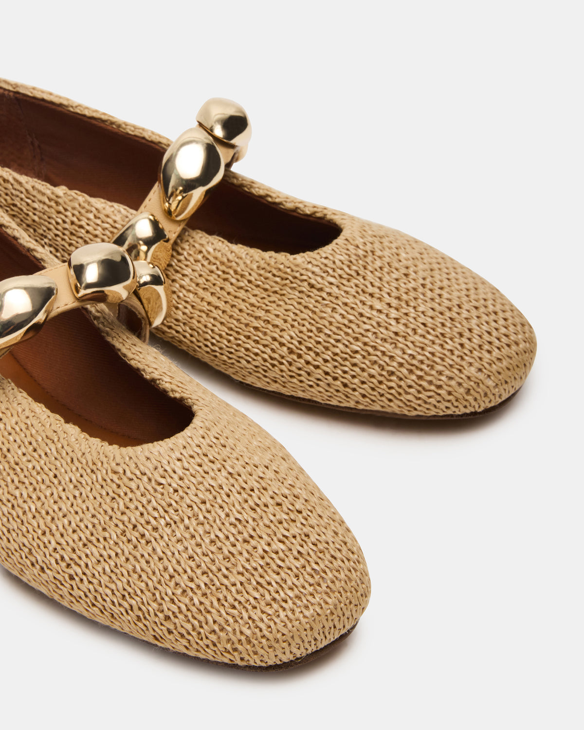 POPPIN Natural Raffia Mary Jane Ballet Women's Flat Steve Madden NATURAL RAFFIA