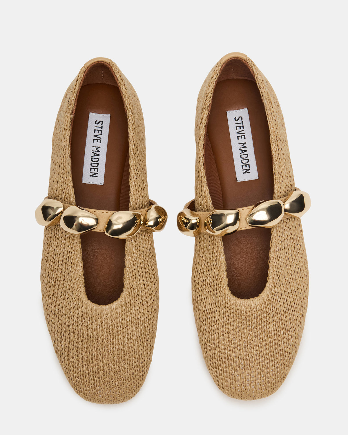 POPPIN Natural Raffia Mary Jane Ballet Women's Flat Steve Madden NATURAL RAFFIA