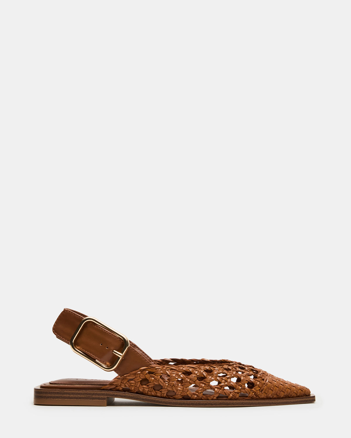 SHAY Woven Cognac Pointed-Toe Slingback Ballet Women's Flat Steve Madden COGNAC