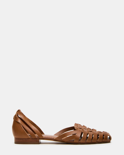 MEDLIN Tan Leather Square-Toe Fisherman Women's Flat Steve Madden TAN LEATHER