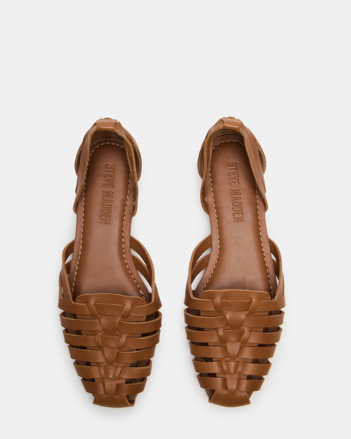 MEDLIN Tan Leather Square-Toe Fisherman Women's Flat Steve Madden TAN LEATHER