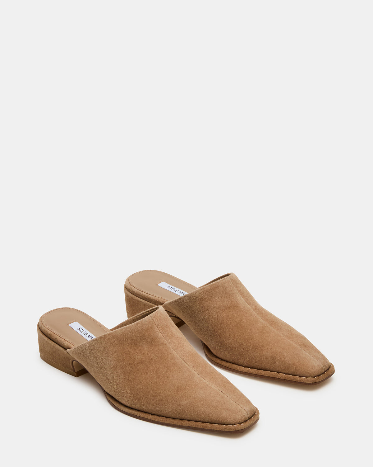 DESSA Taupe Suede Square-Toe Mule Women's Flat Steve Madden TAUPE SUEDE