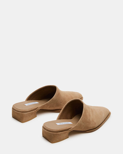 DESSA Taupe Suede Square-Toe Mule Women's Flat Steve Madden TAUPE SUEDE