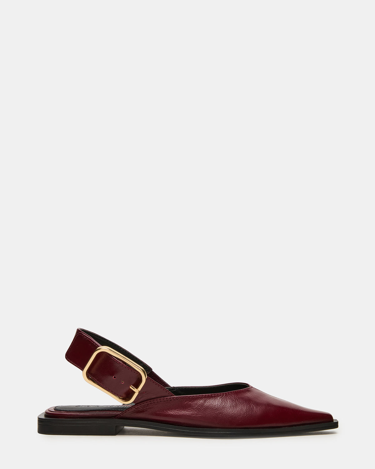 SHAY Burgundy Leather Pointed-Toe Slingback Ballet Women's Flat Steve Madden BURGUNDY LEATHER