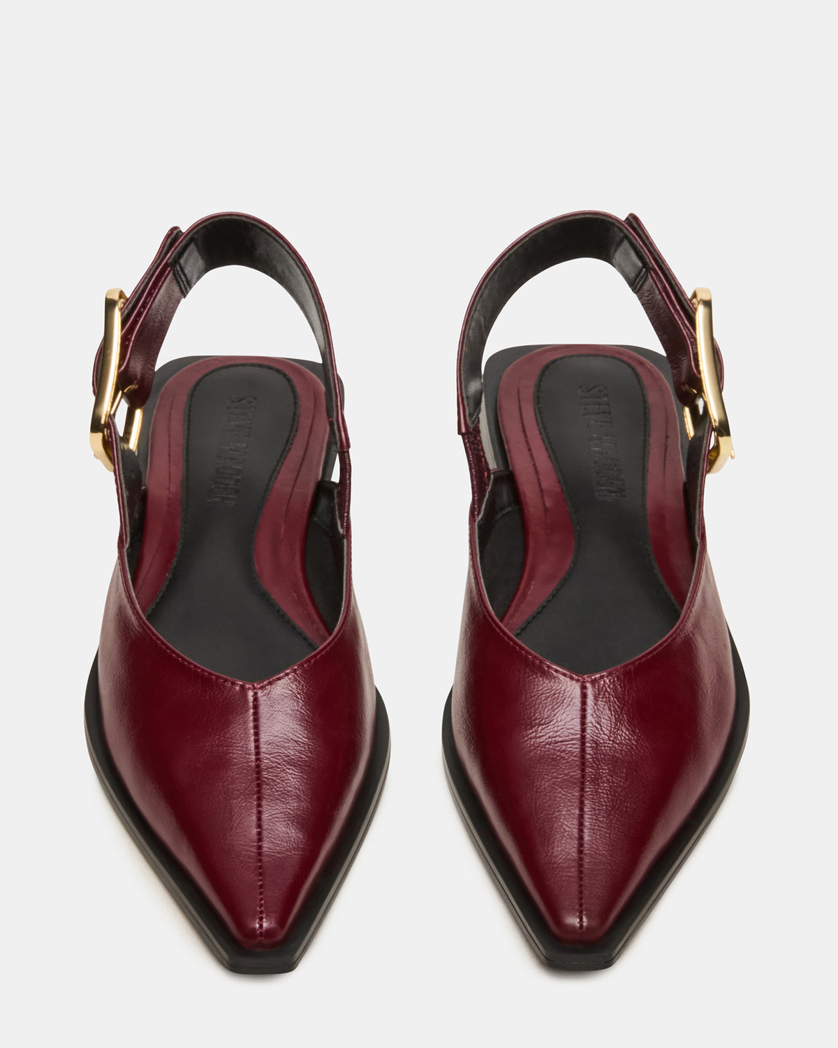 SHAY Burgundy Leather Pointed-Toe Slingback Ballet Women's Flat Steve Madden BURGUNDY LEATHER
