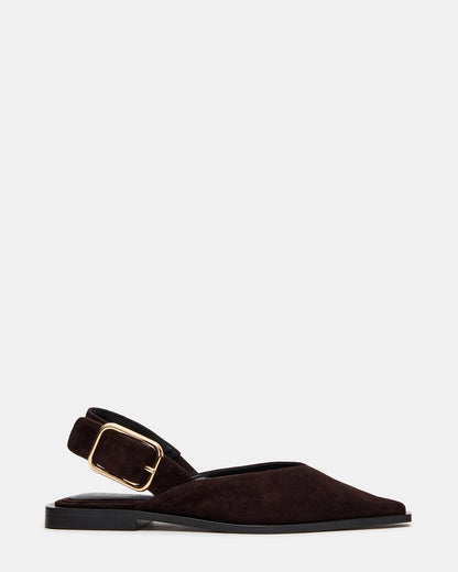SHAY Brown Suede Pointed-Toe Slingback Ballet Women's Flat Steve Madden BROWN SUEDE