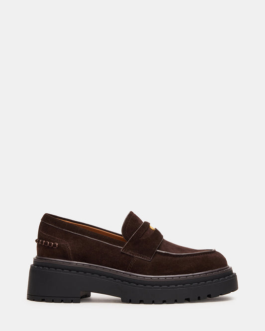 RAFTUS Brown Suede Platform Lug Women's Loafer