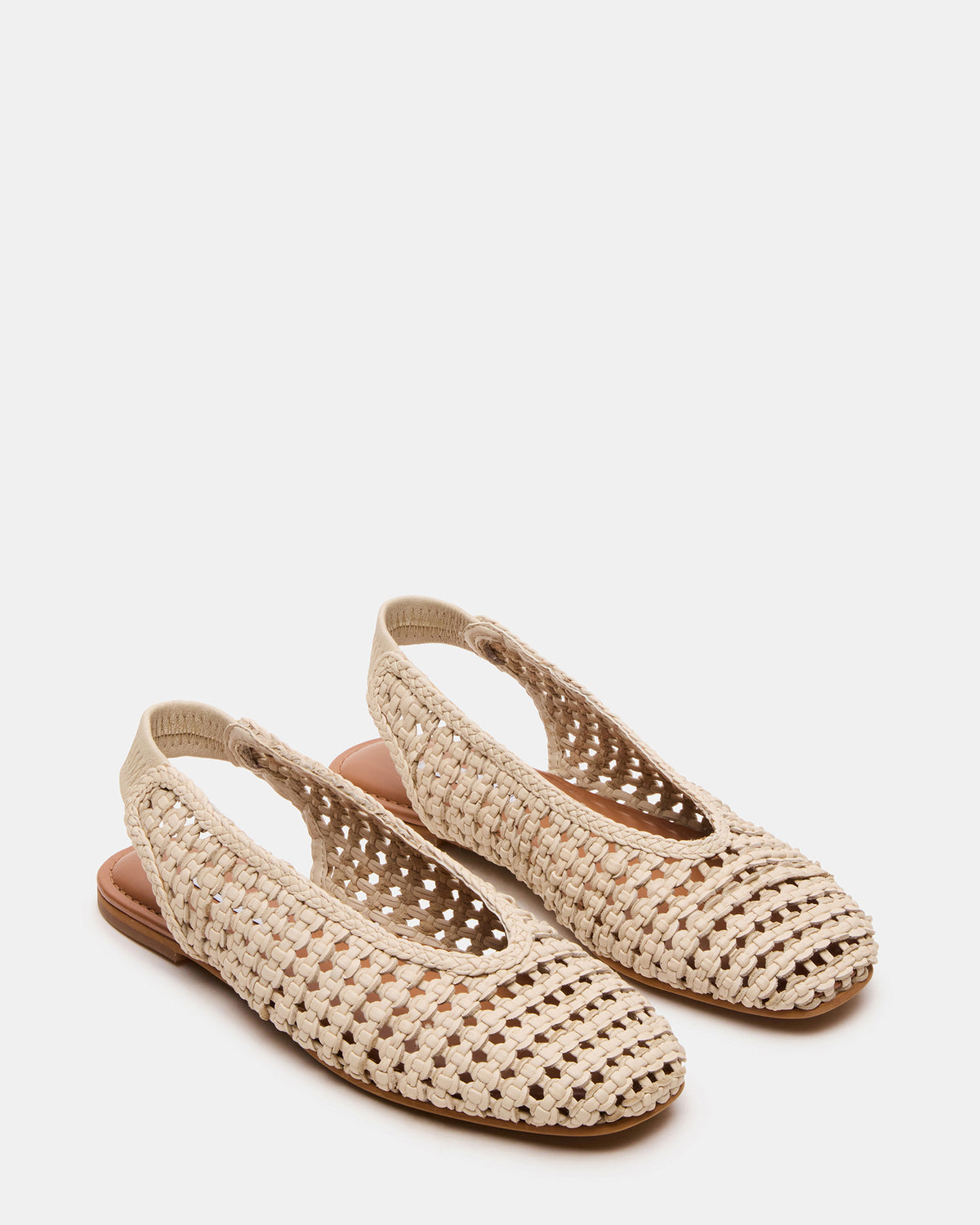 RUMI Bone Leather Woven Slingback Round-Toe Women's Flat Steve Madden BONE LEATHER