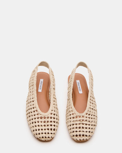 RUMI Bone Leather Woven Slingback Round-Toe Women's Flat Steve Madden BONE LEATHER