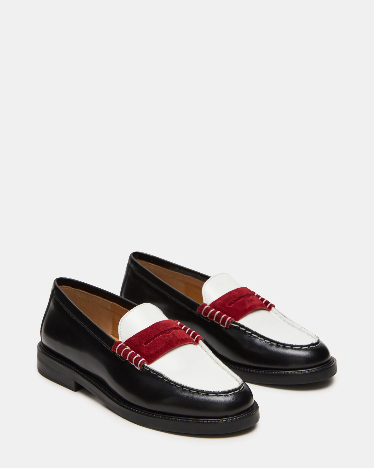 MADISON Black/Red Women's Penny Loafer Steve Madden BLACK RED