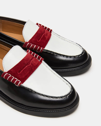 MADISON Black/Red Women's Penny Loafer Steve Madden BLACK RED
