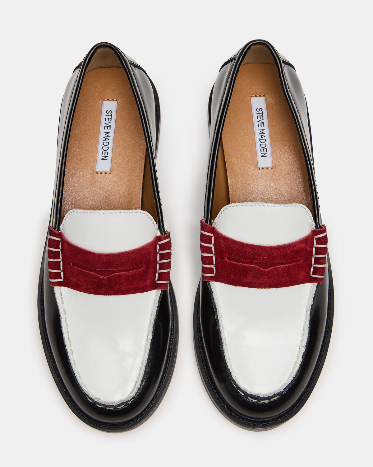 MADISON Black/Red Women's Penny Loafer Steve Madden BLACK RED
