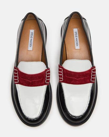 MADISON Black/Red Women's Penny Loafer Steve Madden BLACK RED