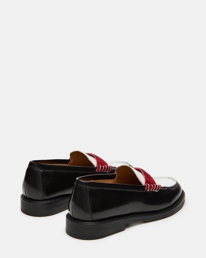 MADISON Black/Red Women's Penny Loafer Steve Madden BLACK RED
