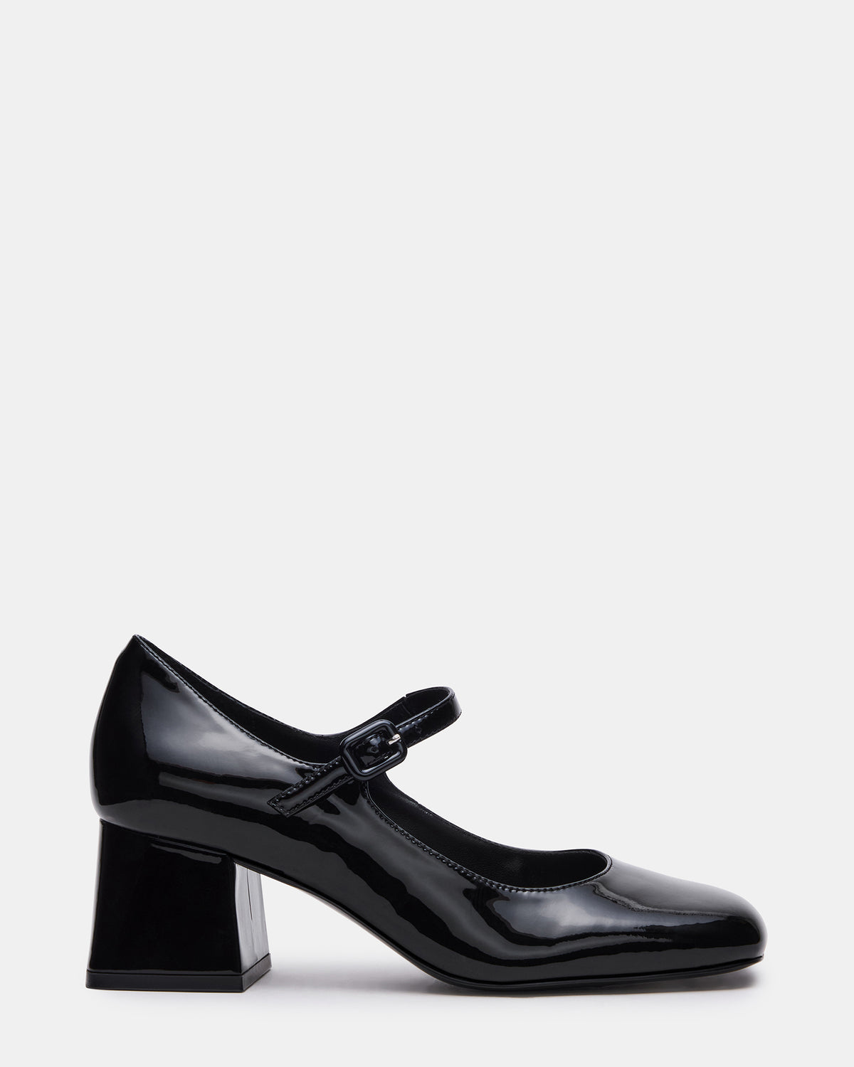 DARCEY Black Patent Square-Toe Mary Jane Block Heel Women's Loafer Steve Madden BLACK PATENT