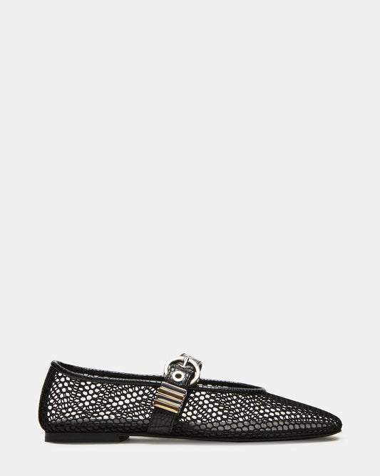 LUCIA Black Mesh Mary Jane Ballet Women's Flat Steve Madden BLACK MESH
