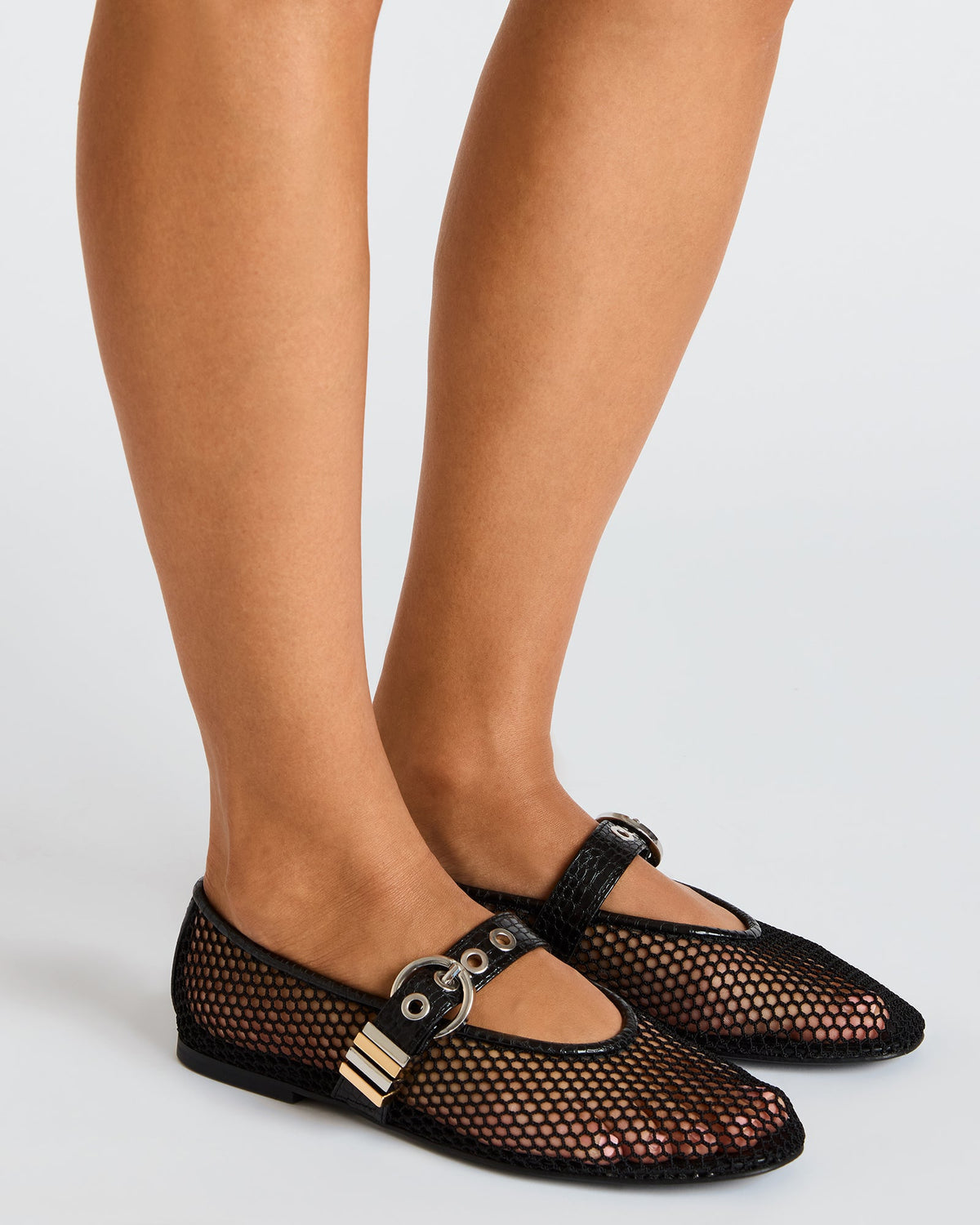LUCIA Black Mesh Mary Jane Ballet Women's Flat Steve Madden BLACK MESH