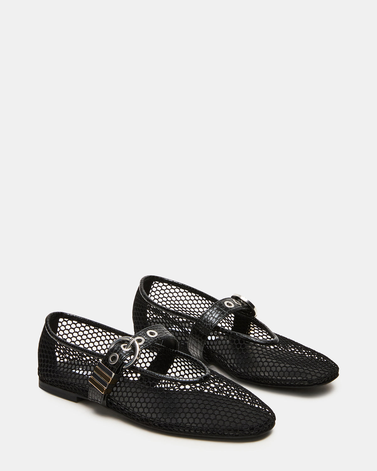 LUCIA Black Mesh Mary Jane Ballet Women's Flat Steve Madden BLACK MESH