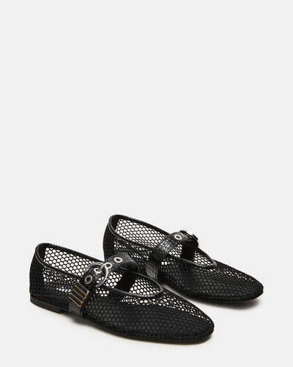 LUCIA Black Mesh Mary Jane Ballet Women's Flat Steve Madden BLACK MESH