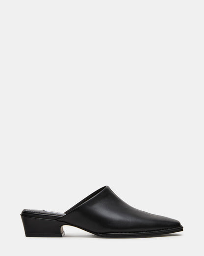 DESSA Black Leather Square-Toe Mule Women's Flat Steve Madden BLACK LEATHER