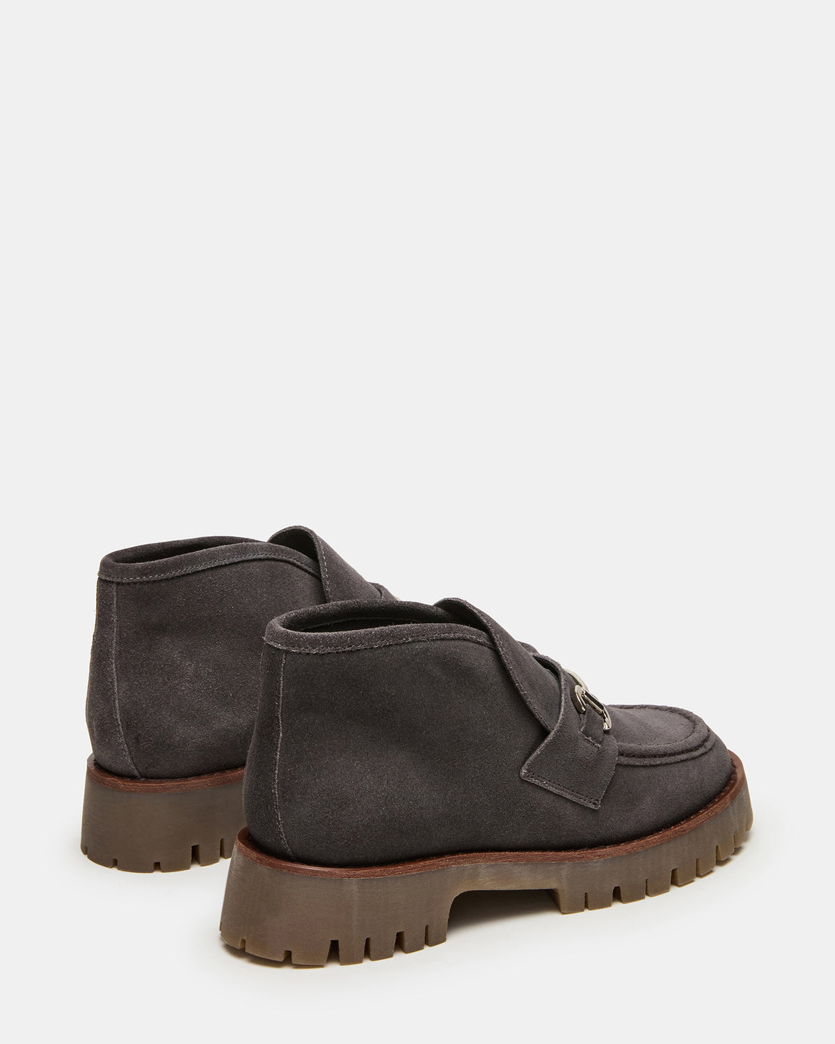 LEON Grey Suede Platform Lug Sole Women's Loafer Steve Madden GREY SUEDE