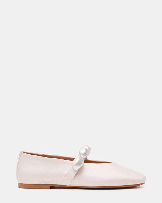 POPPIN Pearl White Mary Jane Ballet Women's Flat