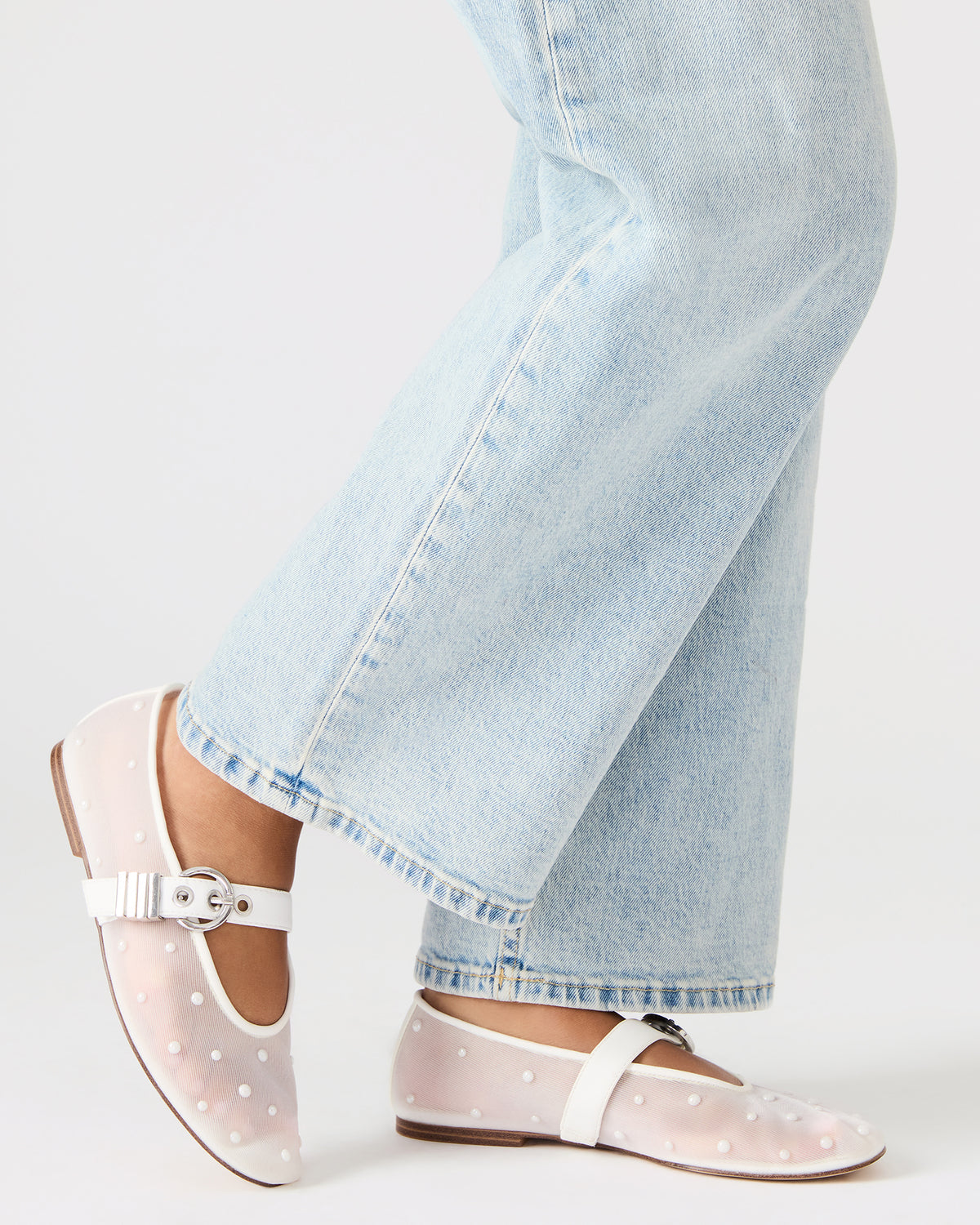 LUCIA Pearl Mesh Mary Jane Ballet Women's Flat Steve Madden PEARL