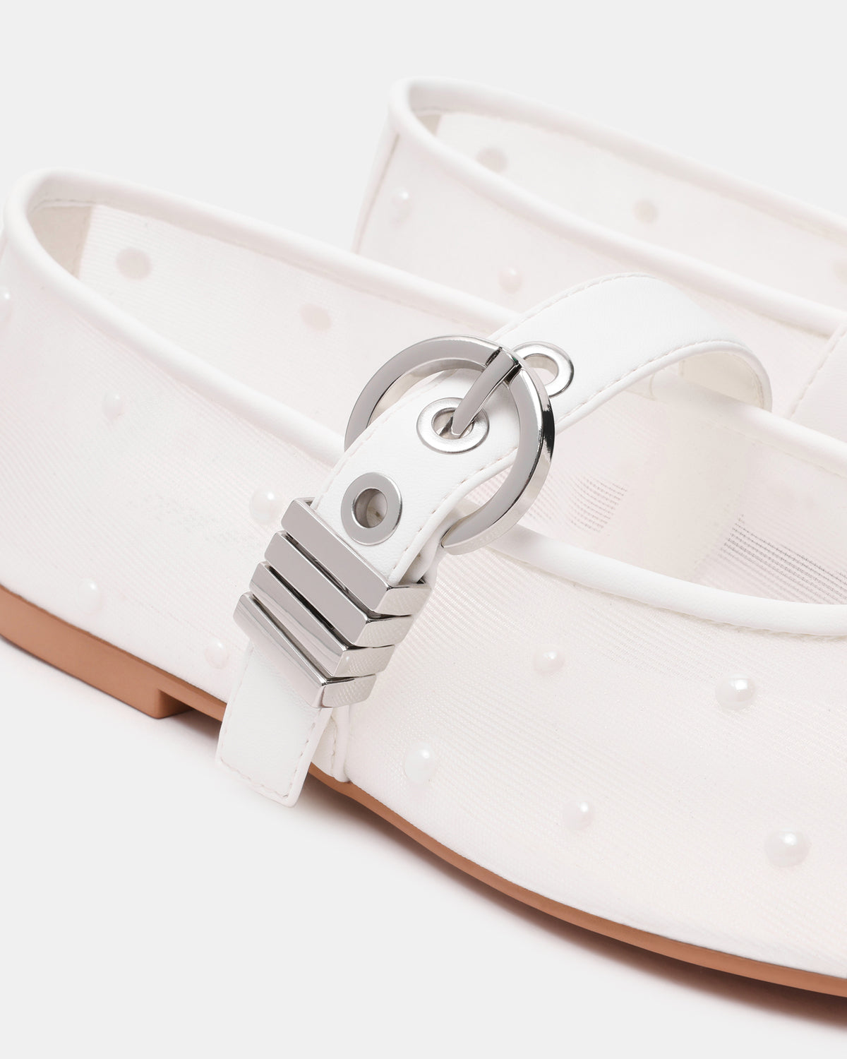LUCIA Pearl Mesh Mary Jane Ballet Women's Flat Steve Madden PEARL