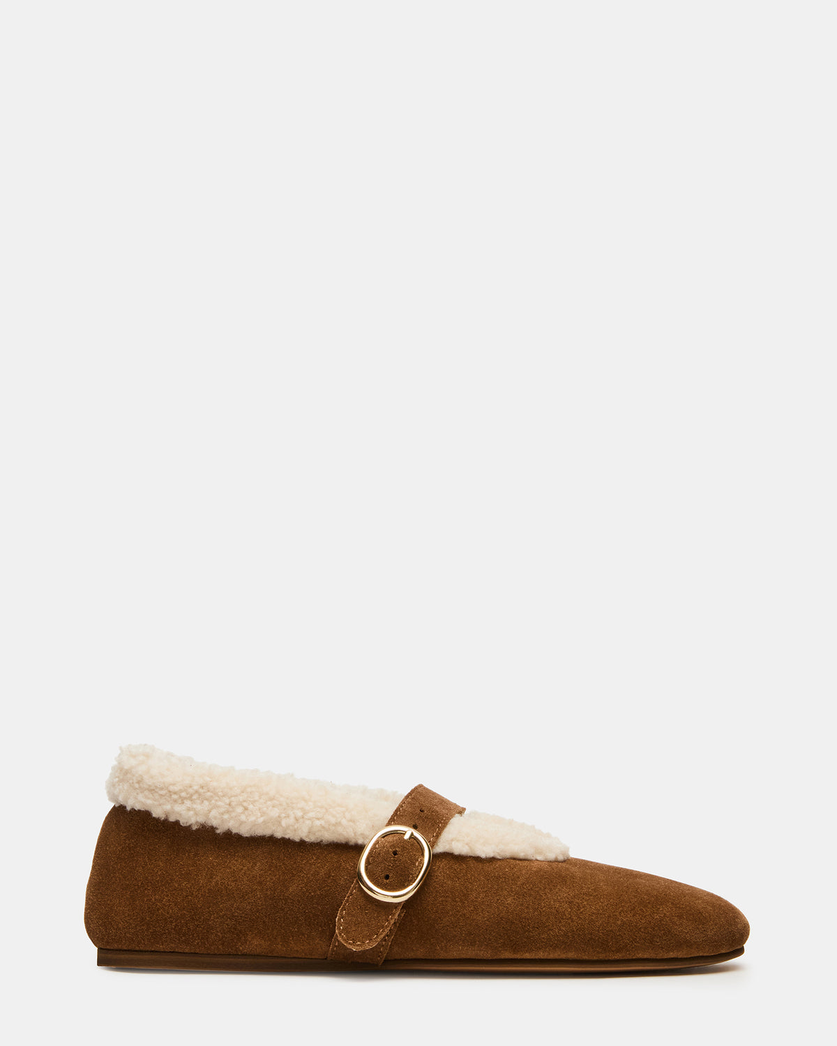 LODGE Chestnut Suede Mary Jane Round-Toe Women's Flat Steve Madden CHESTNUT SUEDE