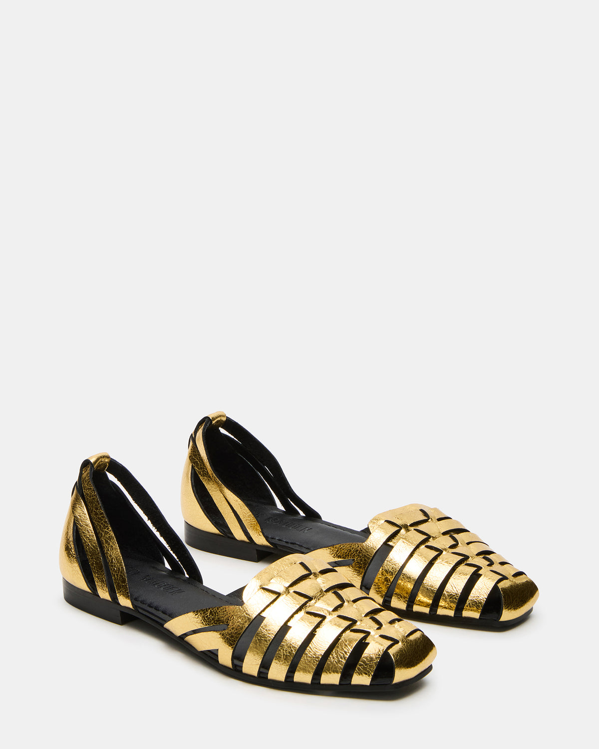 MEDLIN Gold Leather Square-Toe Fisherman Women's Flat Steve Madden GOLD LEATHER