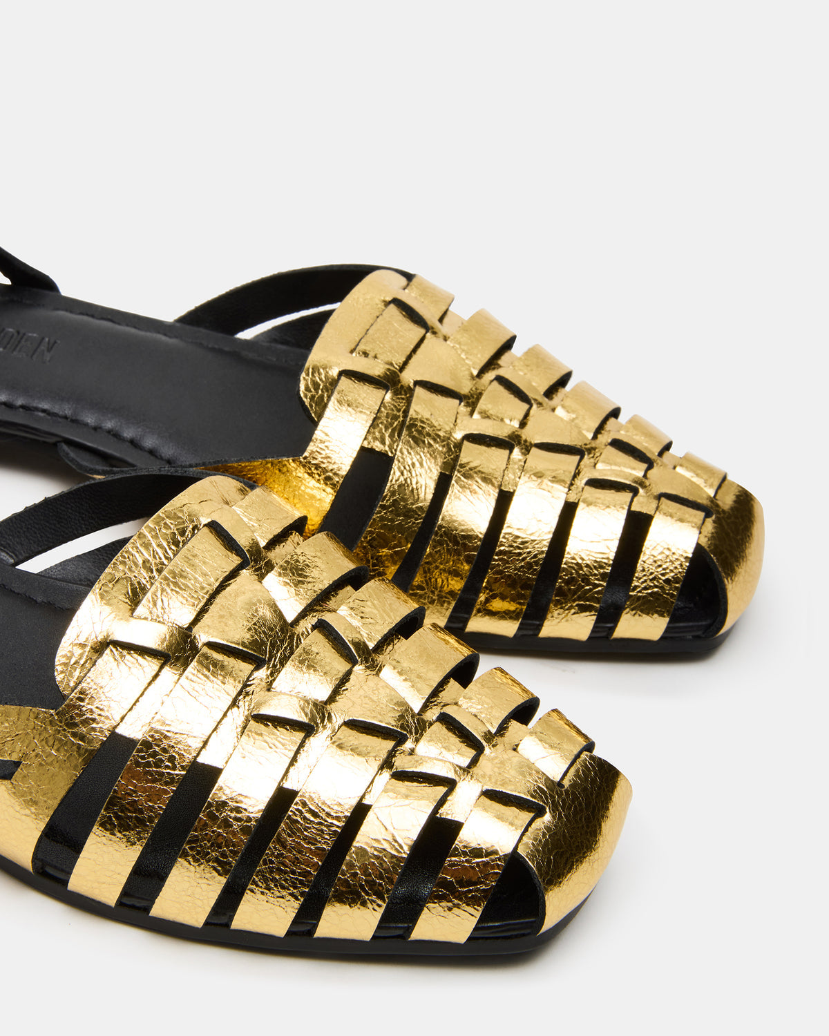 MEDLIN Gold Leather Square-Toe Fisherman Women's Flat Steve Madden GOLD LEATHER