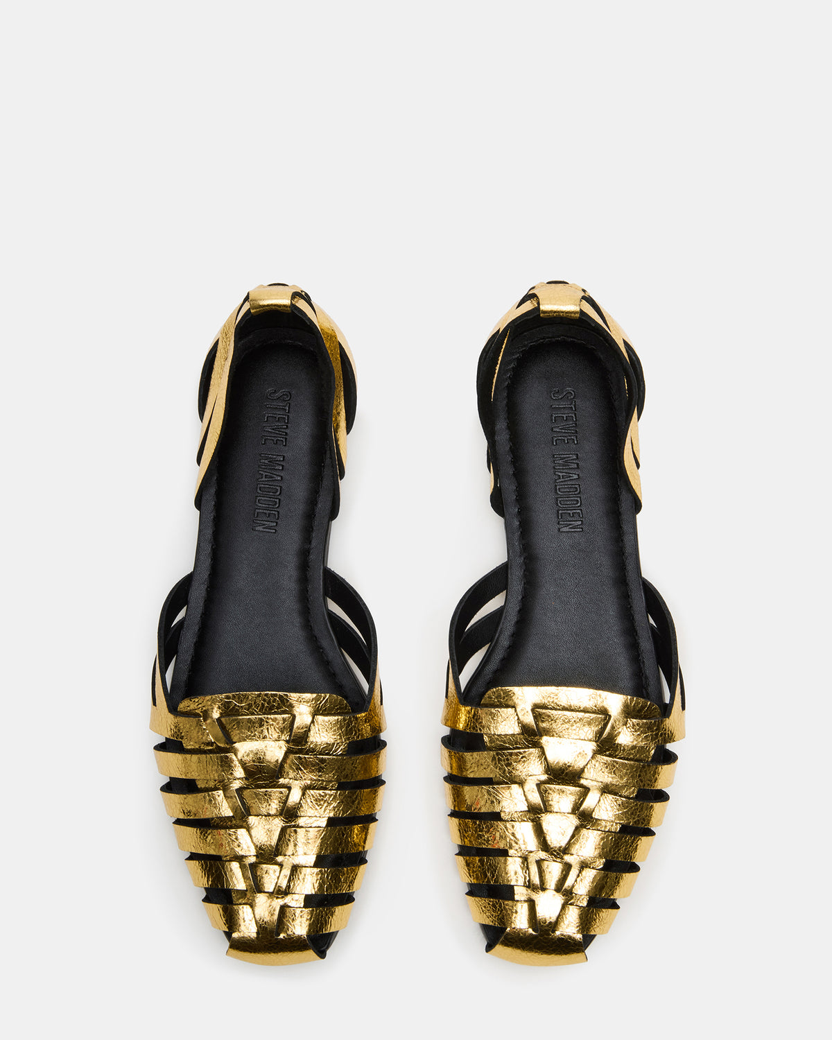 MEDLIN Gold Leather Square-Toe Fisherman Women's Flat Steve Madden GOLD LEATHER