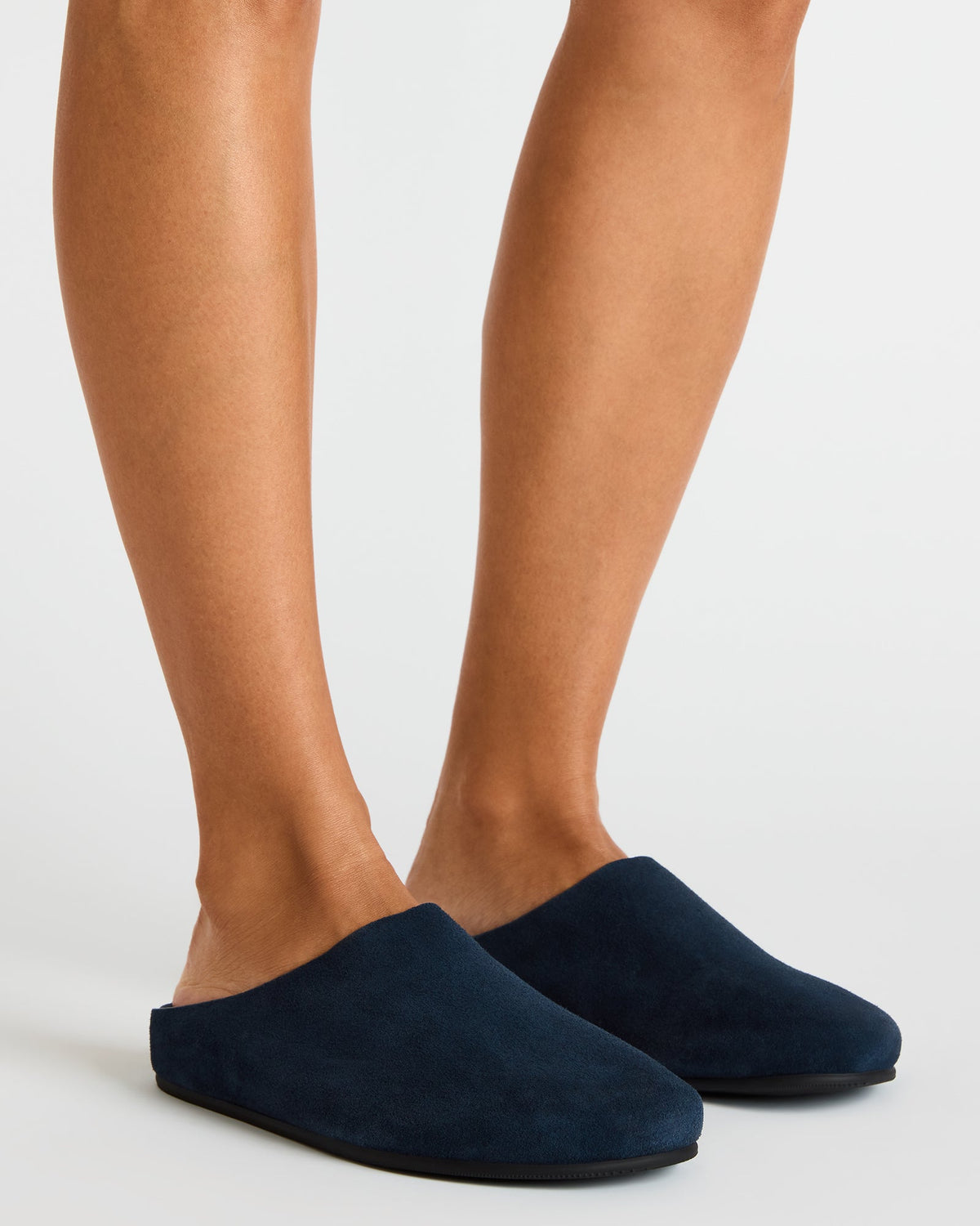 FERN Navy Suede Mule Slip-On Round-Toe Women's Flat Steve Madden NAVY SUEDE