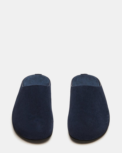 FERN Navy Suede Mule Slip-On Round-Toe Women's Flat Steve Madden NAVY SUEDE