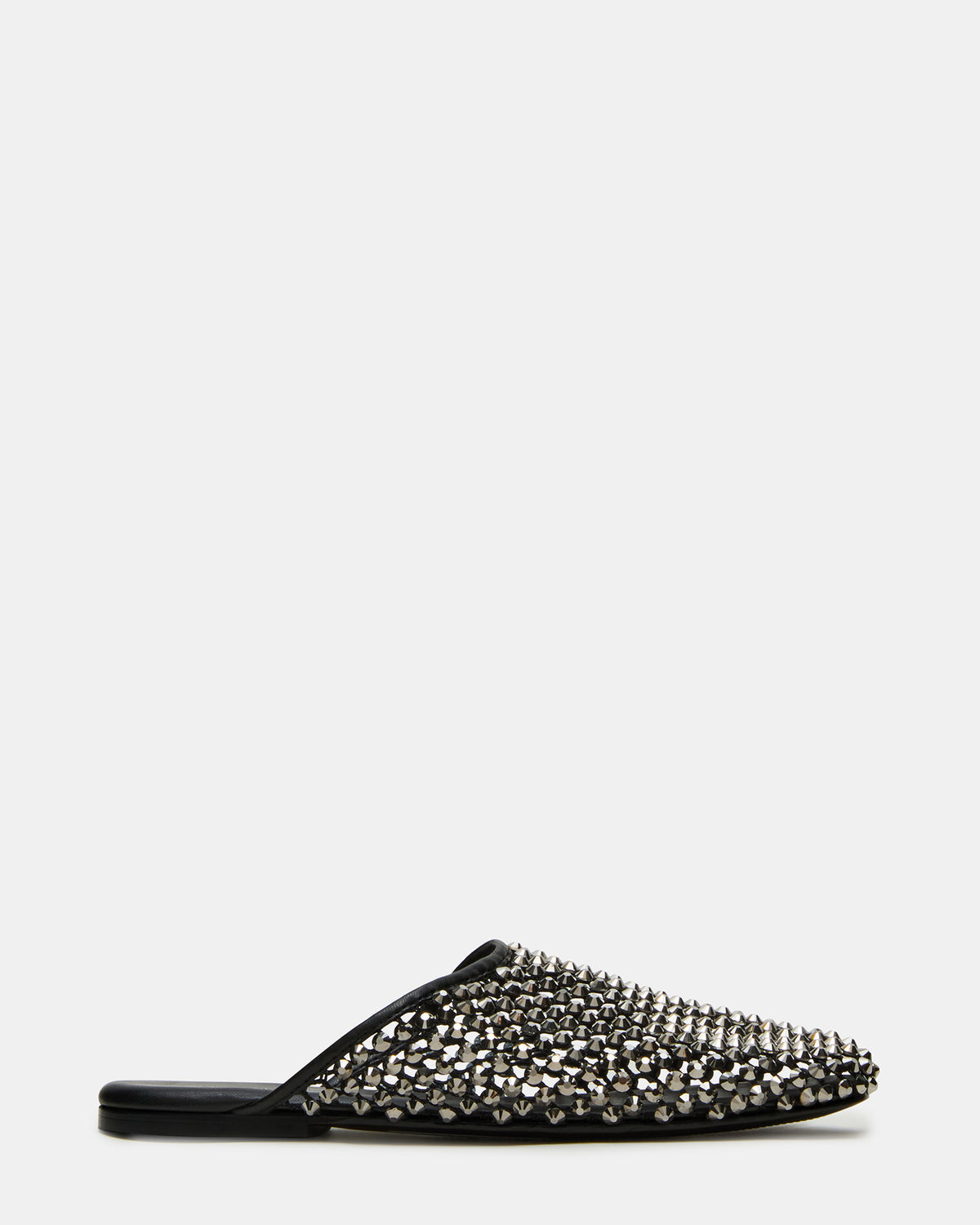 PEARSON Black Rhinestones Rounded-Toe Slip-On Women's Flat Steve Madden BLACK RHINESTONES