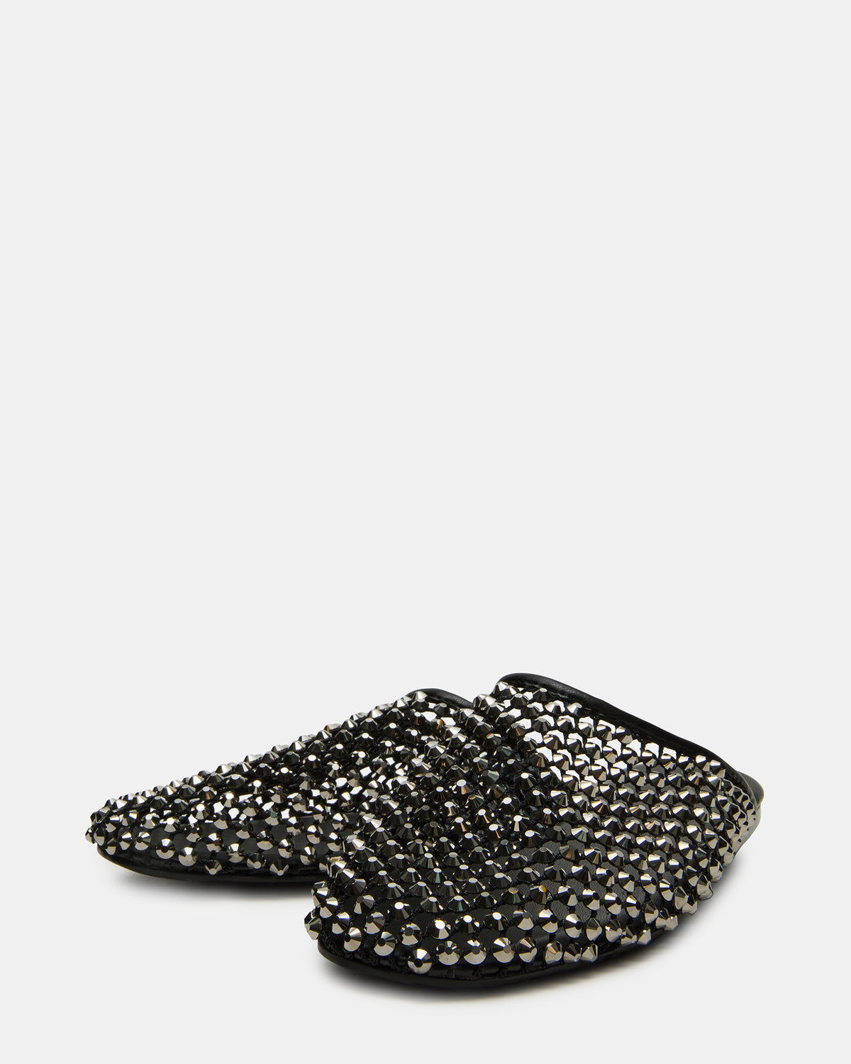 PEARSON Black Rhinestones Rounded-Toe Slip-On Women's Flat Steve Madden BLACK RHINESTONES