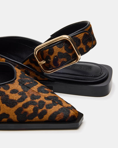SHAY Leopard Pointed-Toe Slingback Ballet Women's Flat Steve Madden LEOPARD