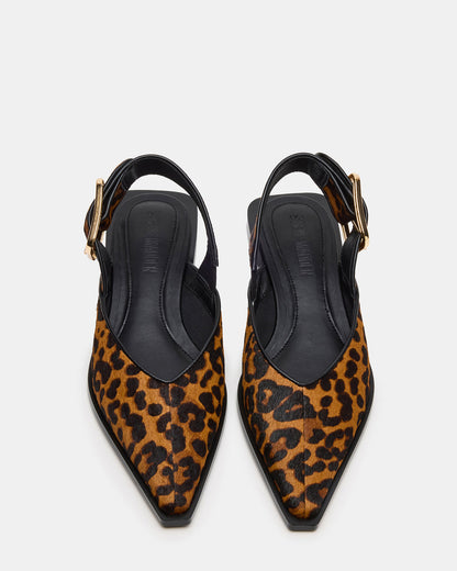 SHAY Leopard Pointed-Toe Slingback Ballet Women's Flat Steve Madden LEOPARD