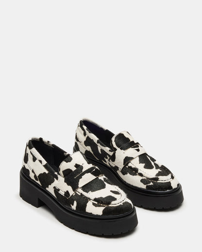 LAYKEN-H Black/White Platform Lug Women's Loafer Steve Madden BLACK/WHITE
