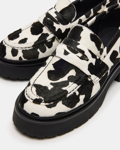 LAYKEN-H Black/White Platform Lug Women's Loafer Steve Madden BLACK/WHITE