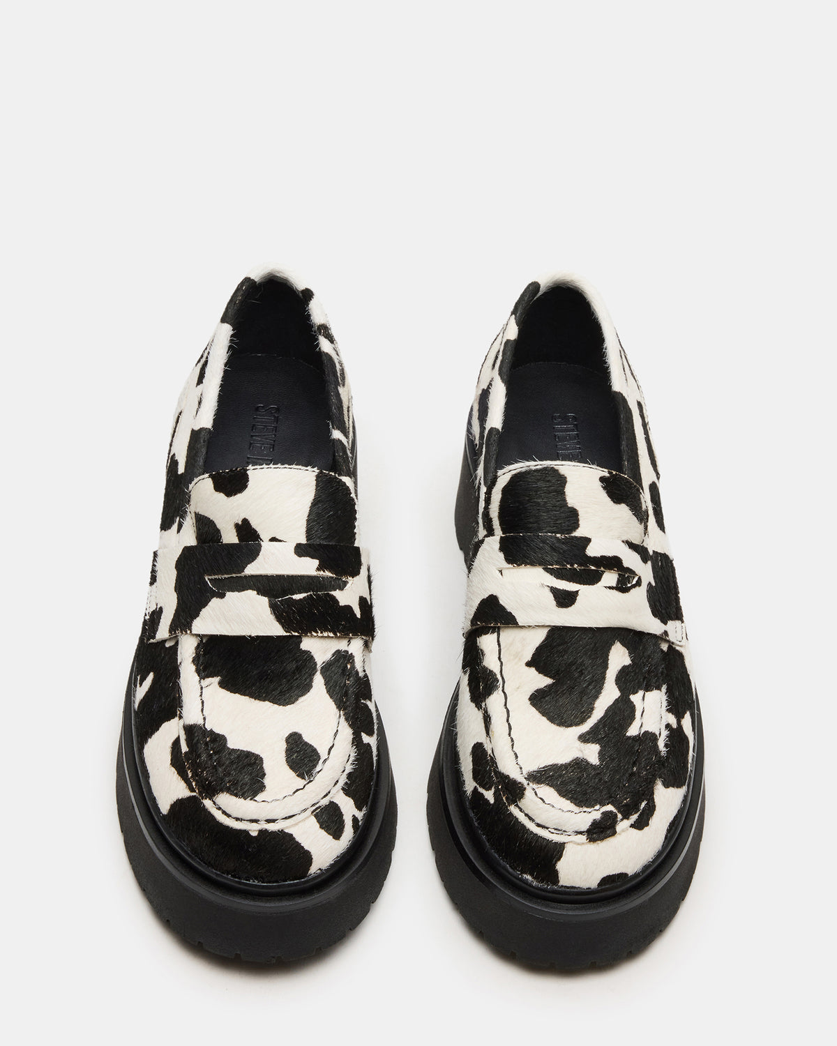 LAYKEN-H Black/White Platform Lug Women's Loafer Steve Madden BLACK/WHITE