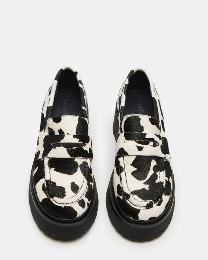 LAYKEN-H Black/White Platform Lug Women's Loafer Steve Madden BLACK/WHITE