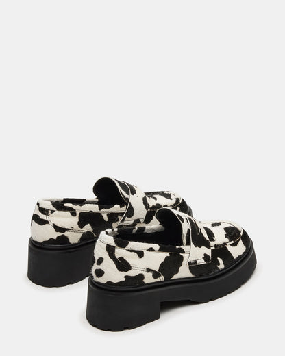 LAYKEN-H Black/White Platform Lug Women's Loafer Steve Madden BLACK/WHITE