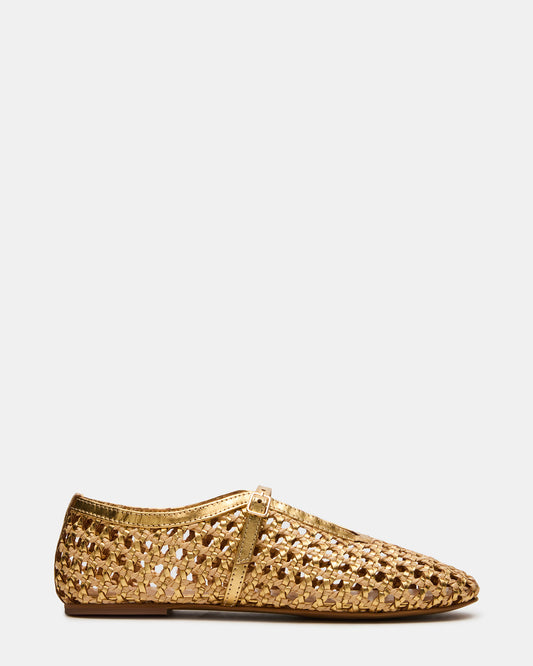 BELLISSIMA Gold Multi Mary Jane Woven Buckle Women's Flats Steve Madden GOLD MULTI