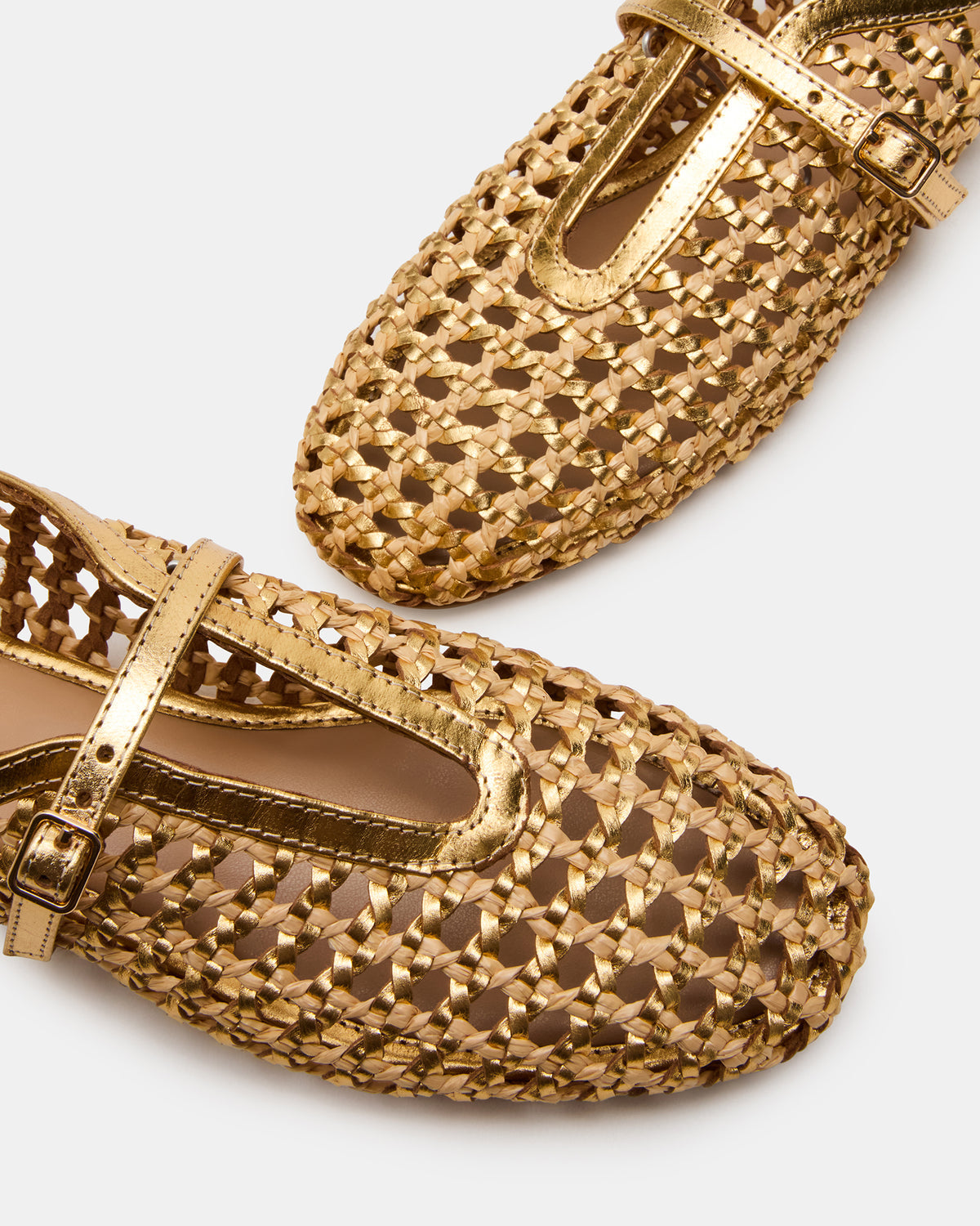 BELLISSIMA Gold Multi Mary Jane Woven Buckle Women's Flats Steve Madden GOLD MULTI
