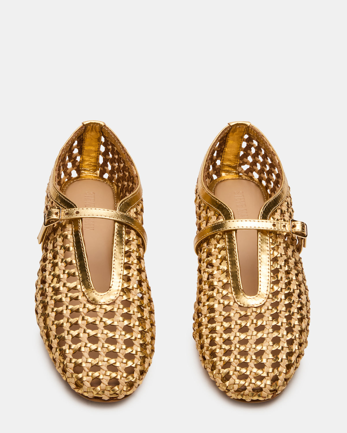 BELLISSIMA Gold Multi Mary Jane Woven Buckle Women's Flats Steve Madden GOLD MULTI