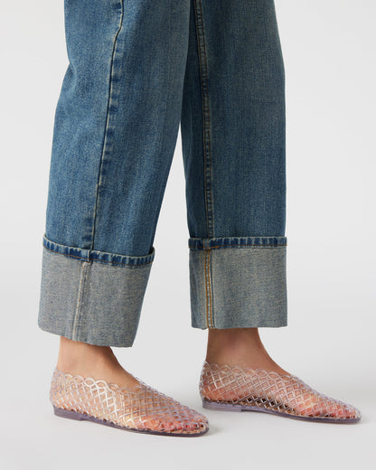 GROVE Clear Square-Toe Jelly Women's Flat Steve Madden CLEAR